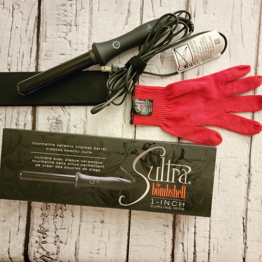 Sultra The Bombshell rod curling iron (1 inch) + protective glove